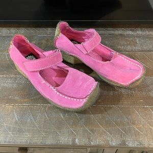 Pink suede Yellow Box shoes